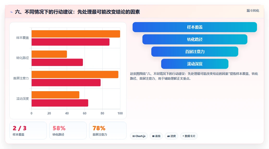 六、不同情况下的行动建议：先处理最可能改变结论的因素