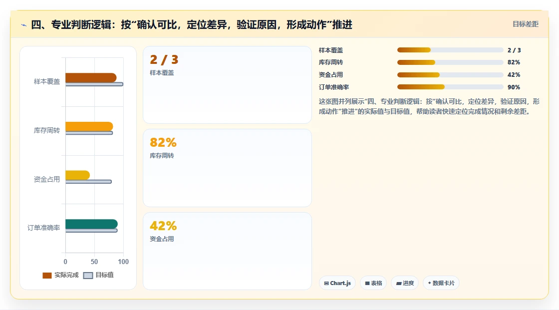 四、专业判断逻辑：按“确认可比，定位差异，验证原因，形成动作”推进
