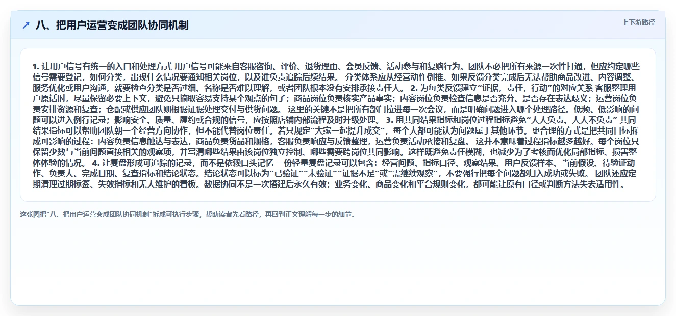 八、把用户运营变成团队协同机制