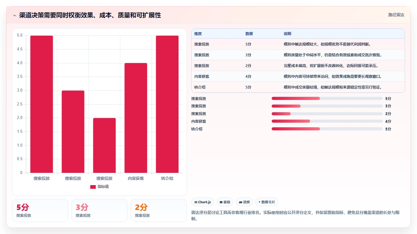 运营数据选择标准：渠道对比维度如何评估落地案例