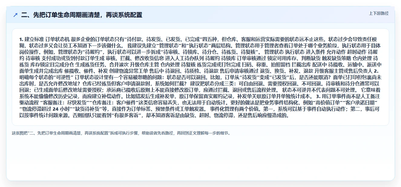 二、先把订单生命周期画清楚，再谈系统配置