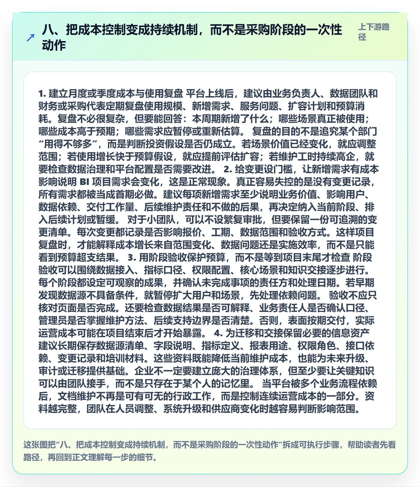 八、把成本控制变成持续机制，而不是采购阶段的一次性动作