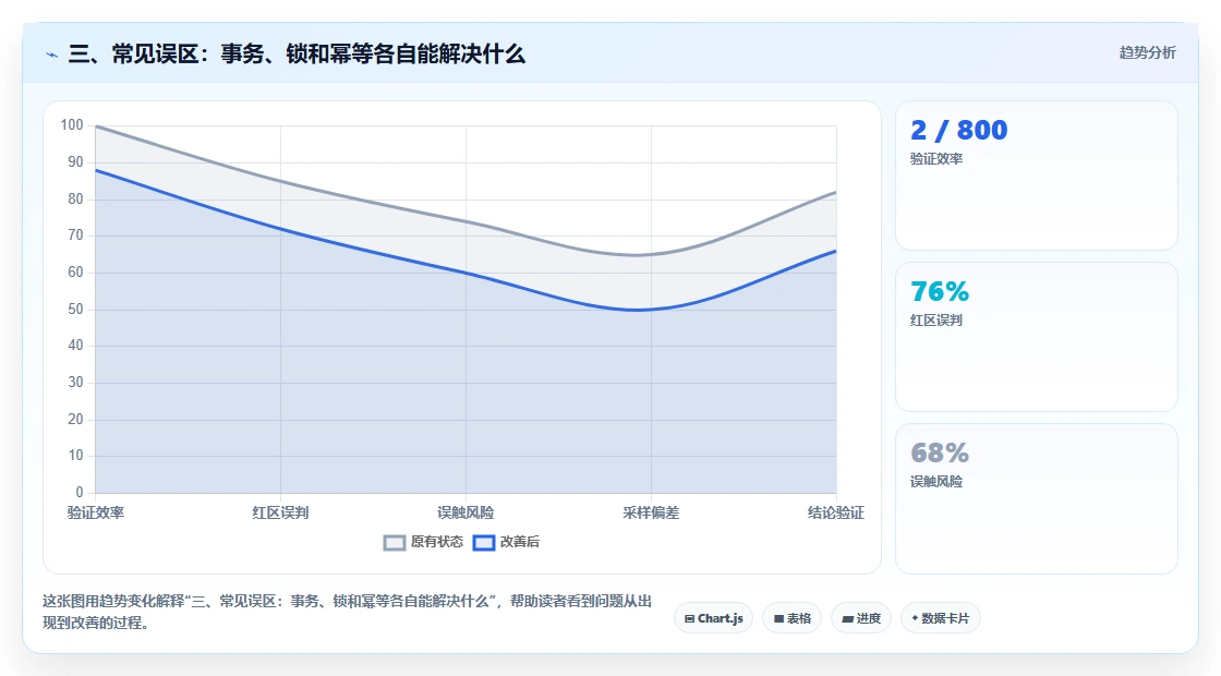 三、常见误区：事务、锁和幂等各自能解决什么
