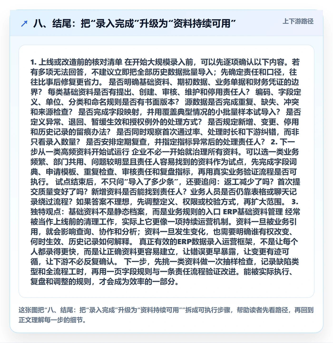 八、结尾：把“录入完成”升级为“资料持续可用”