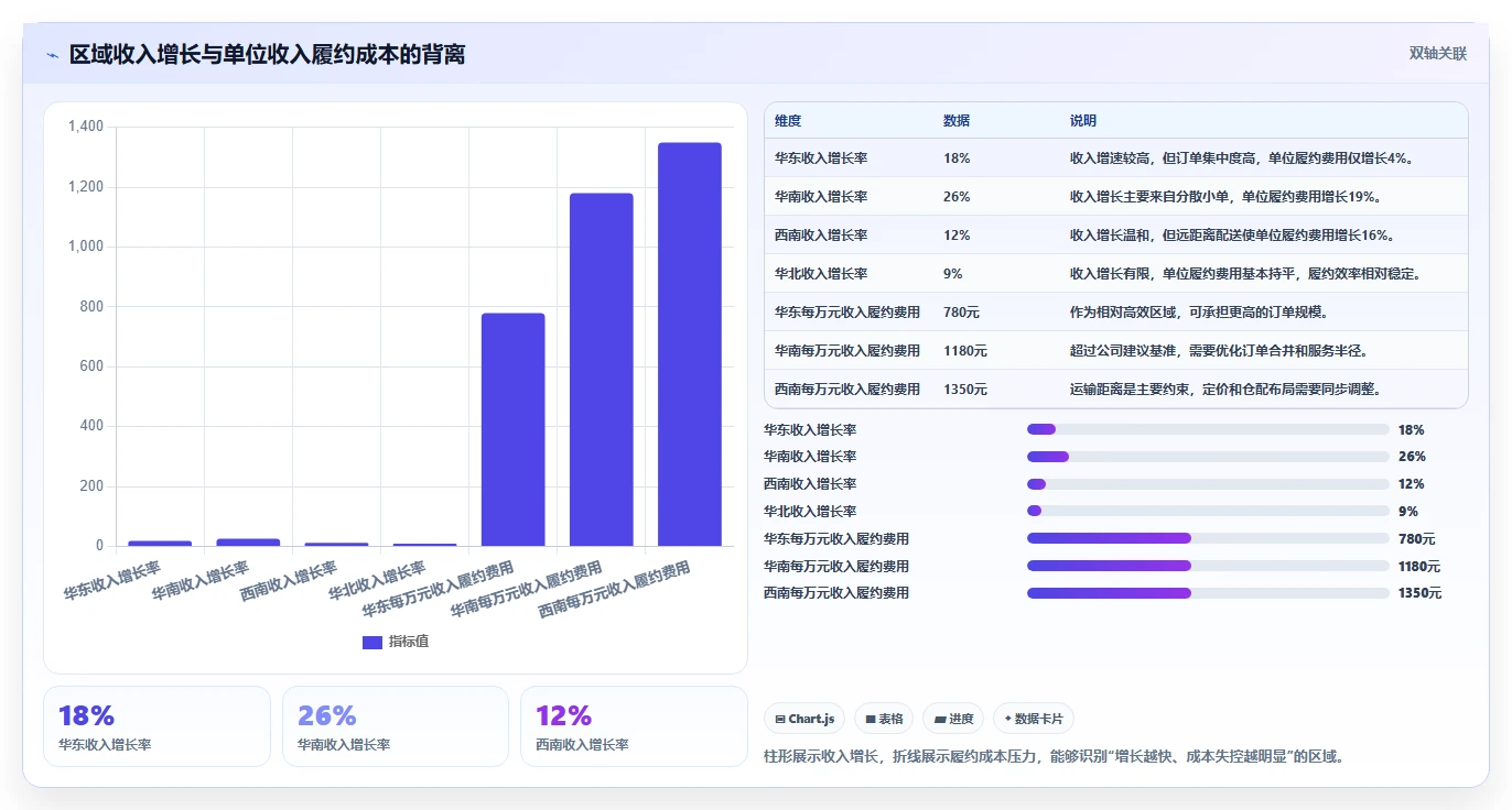 营业额分析：区域经理自查表：区域对比最容易出现的利润波动大