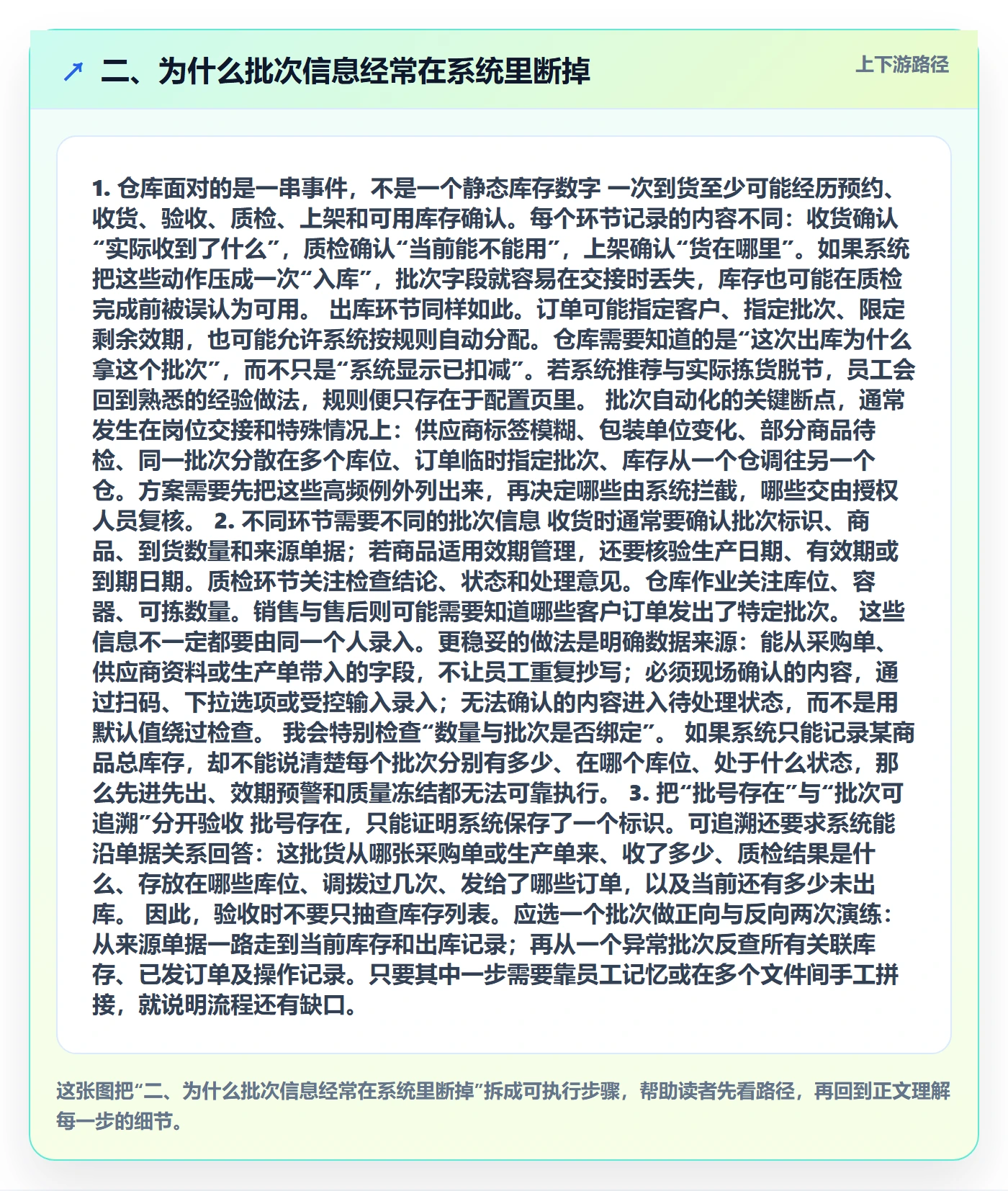 二、为什么批次信息经常在系统里断掉