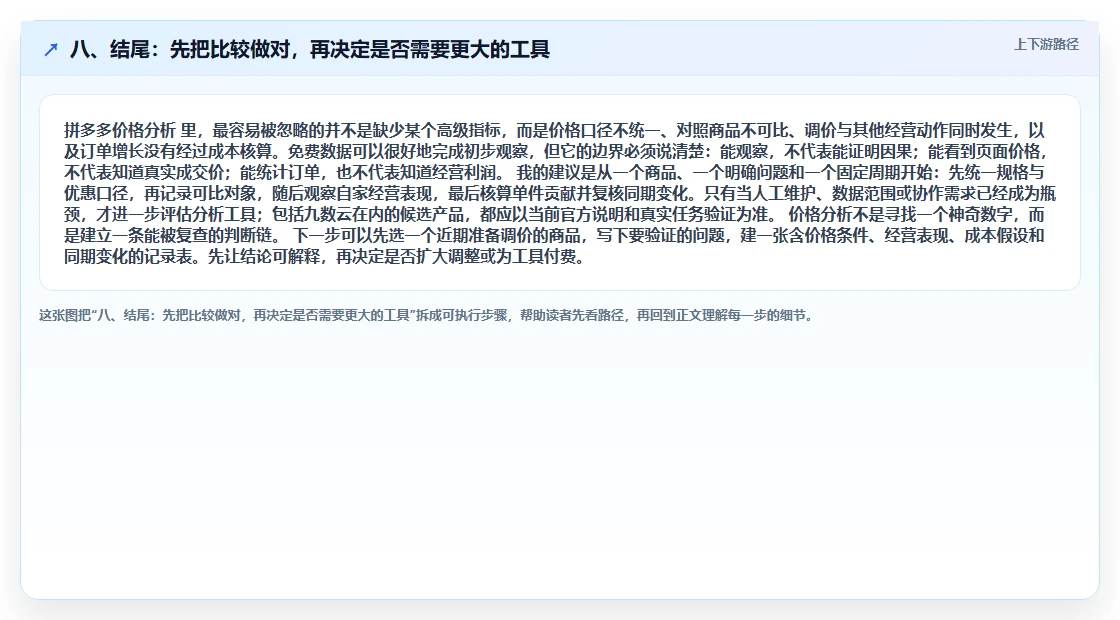 八、结尾：先把比较做对，再决定是否需要更大的工具