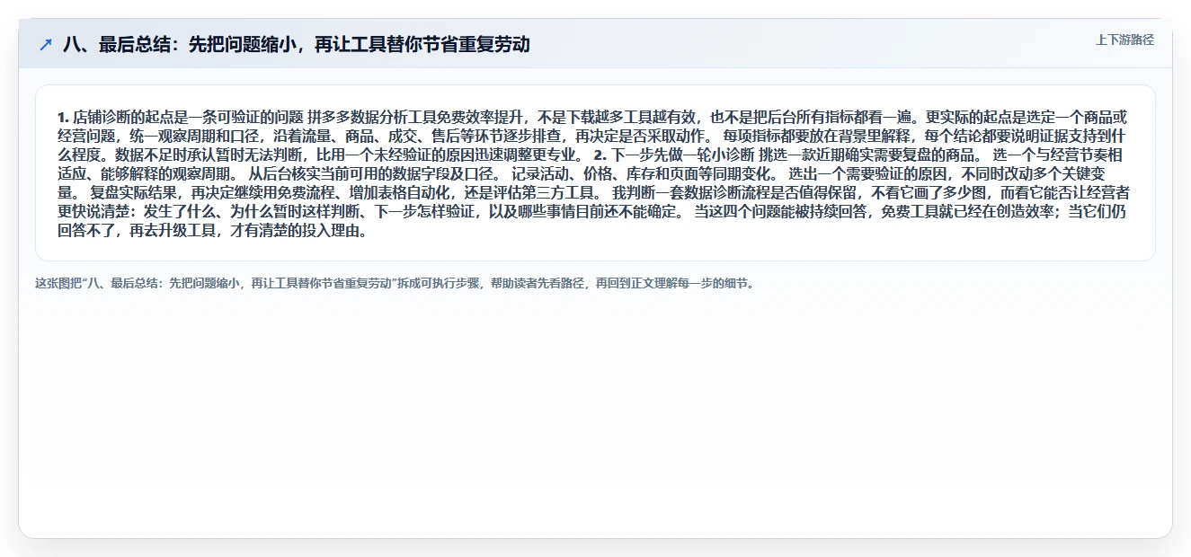 八、最后总结：先把问题缩小，再让工具替你节省重复劳动