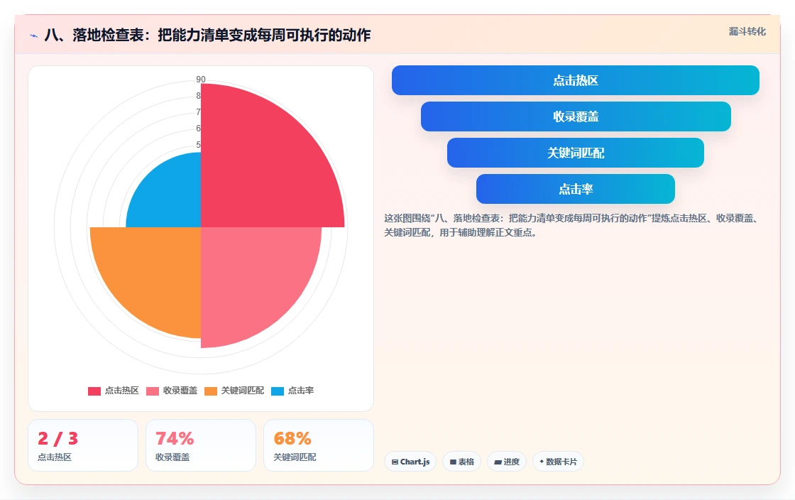 八、落地检查表:把能力清单变成每周可执行的动作