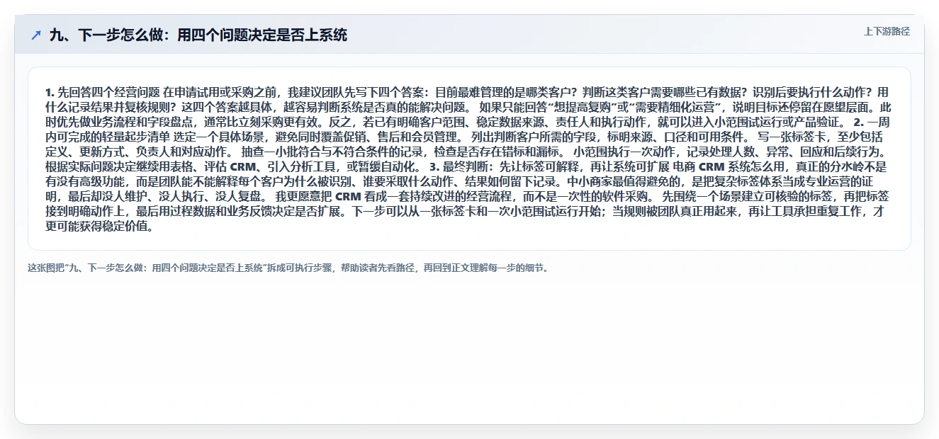 九、下一步怎么做：用四个问题决定是否上系统