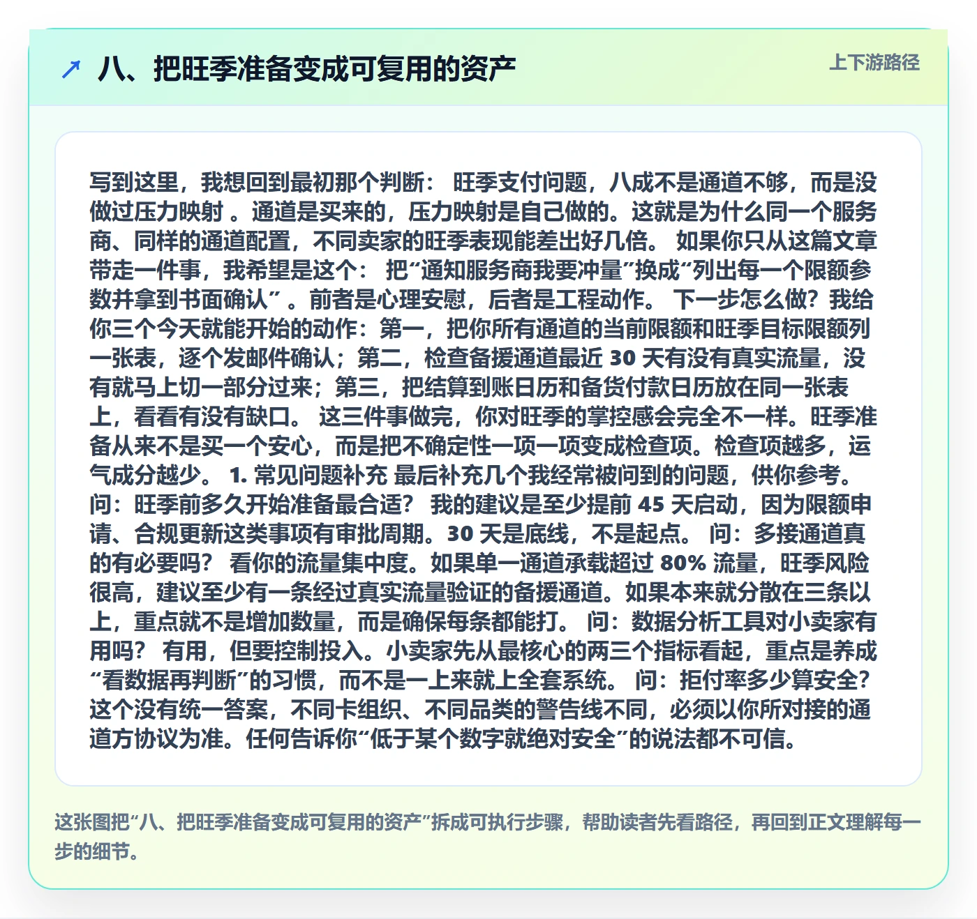 八、把旺季准备变成可复用的资产