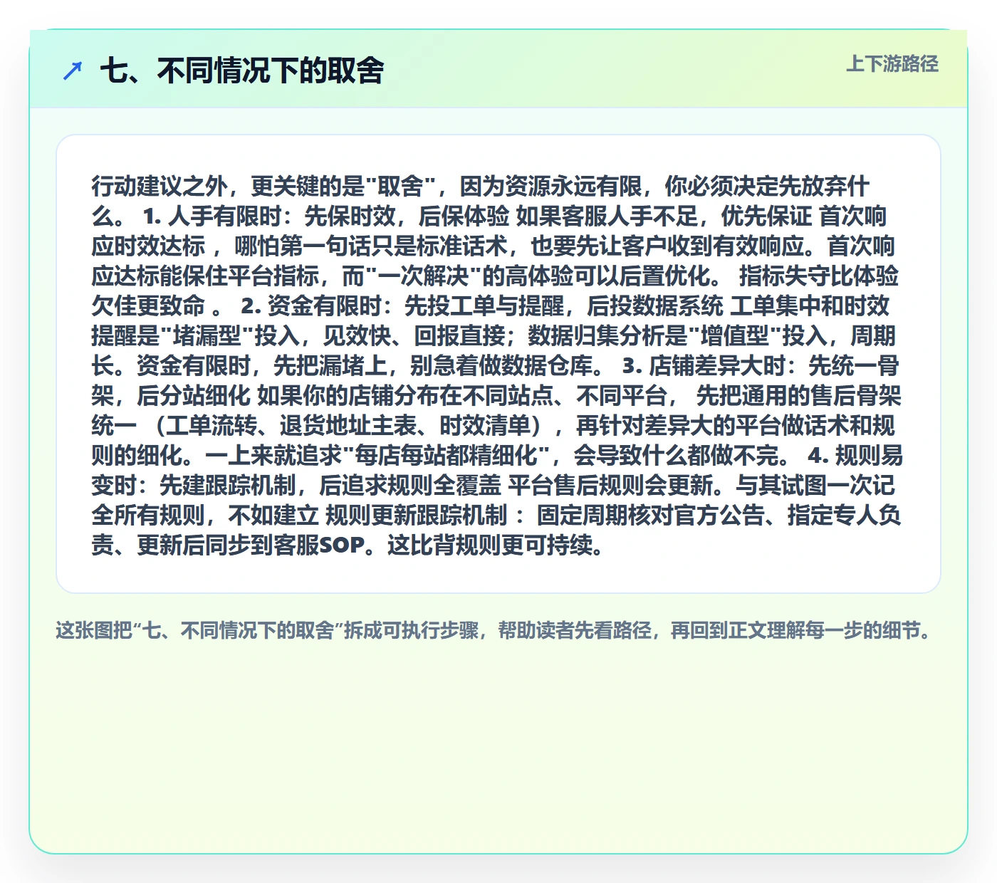 七、不同情况下的取舍