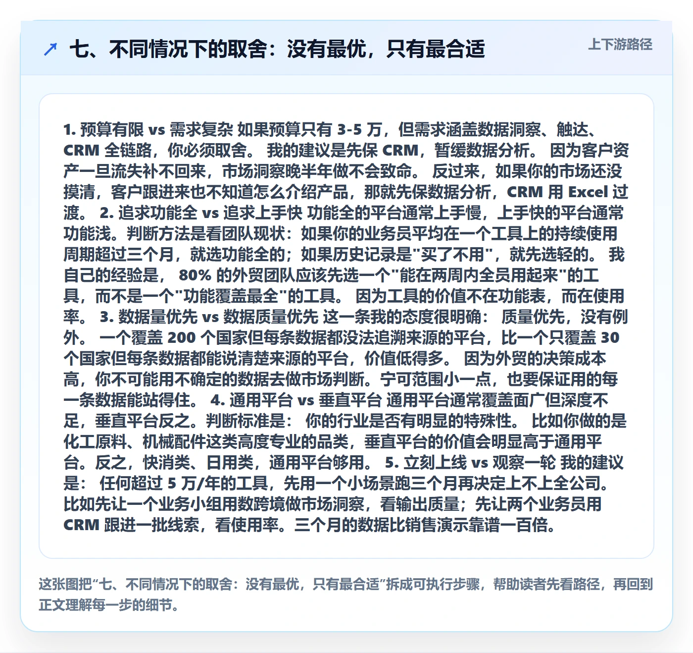 七、不同情况下的取舍：没有最优，只有最合适