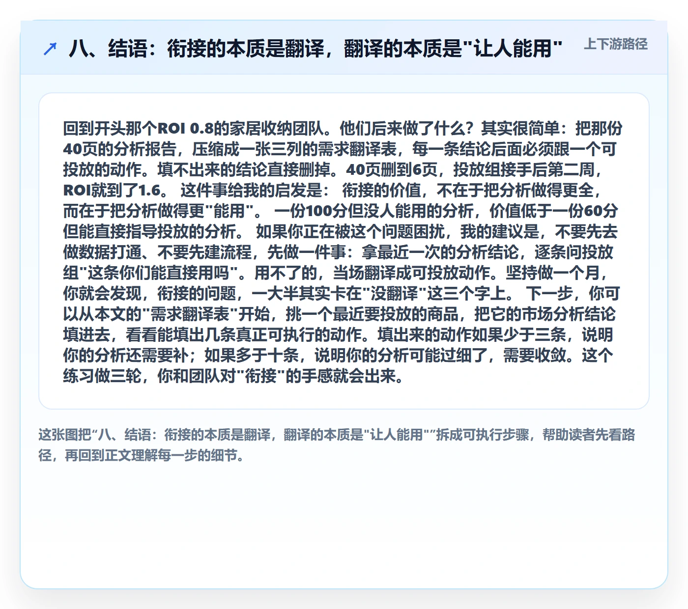 八、结语：衔接的本质是翻译，翻译的本质是"让人能用"