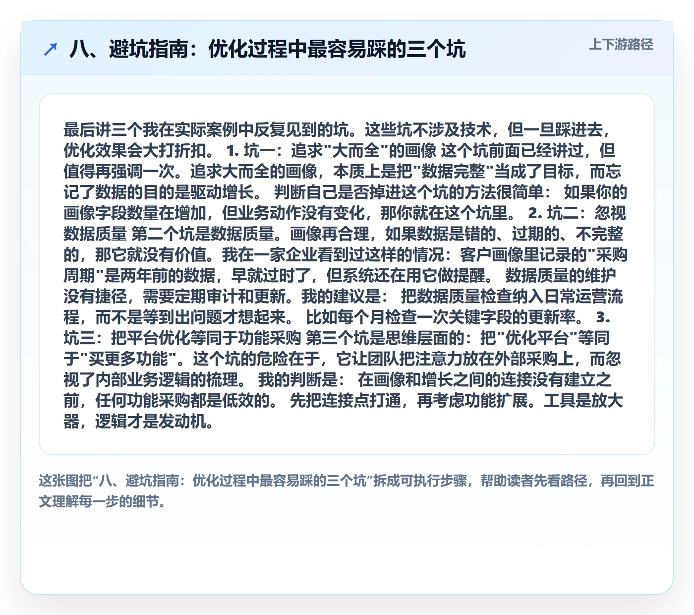 八、避坑指南：优化过程中最容易踩的三个坑