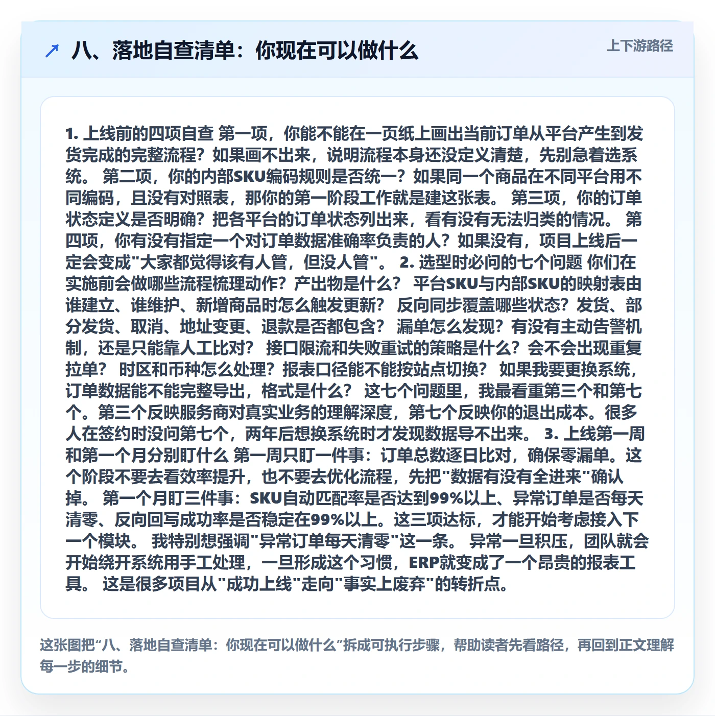 八、落地自查清单：你现在可以做什么