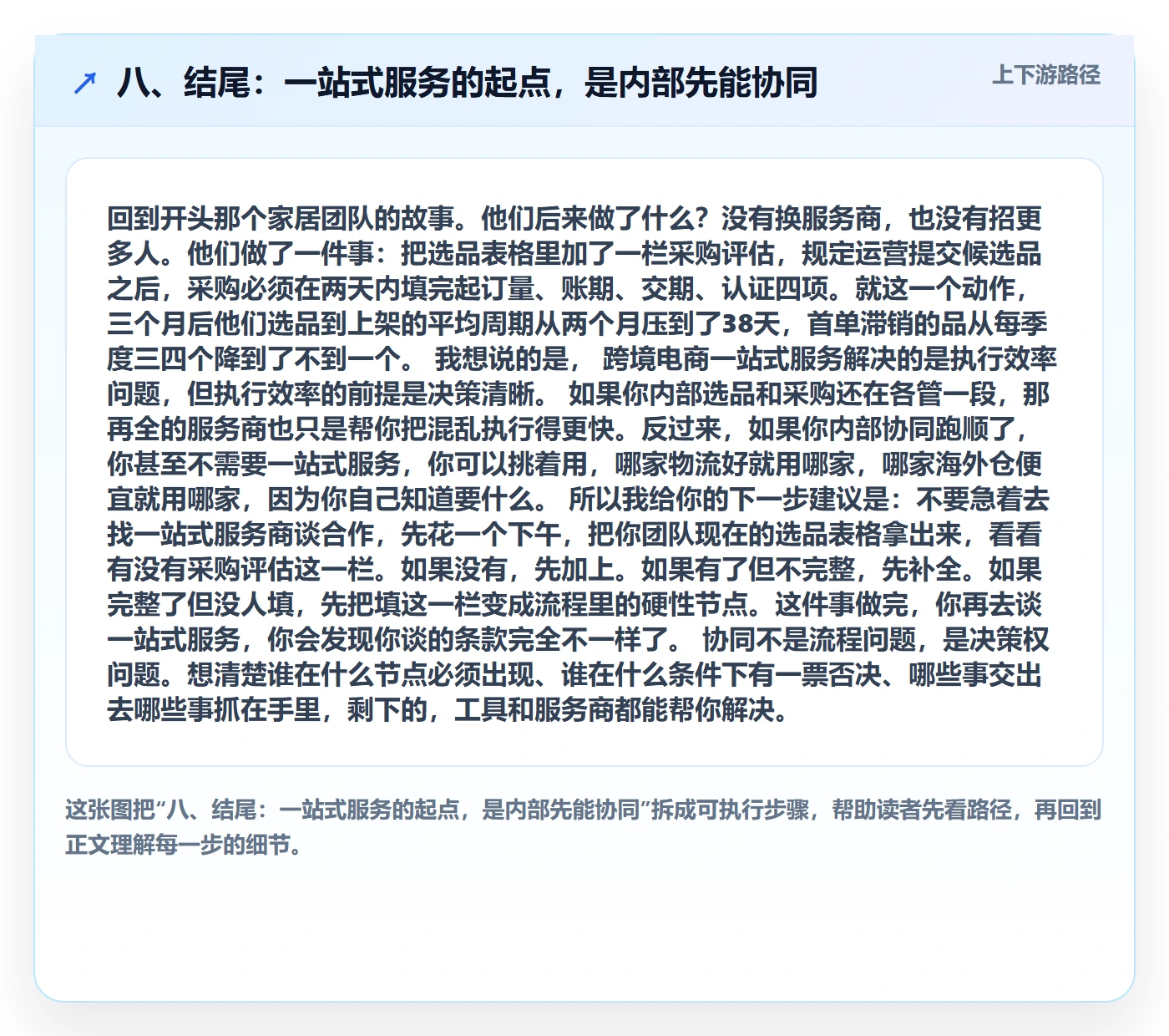 八、结尾：一站式服务的起点，是内部先能协同