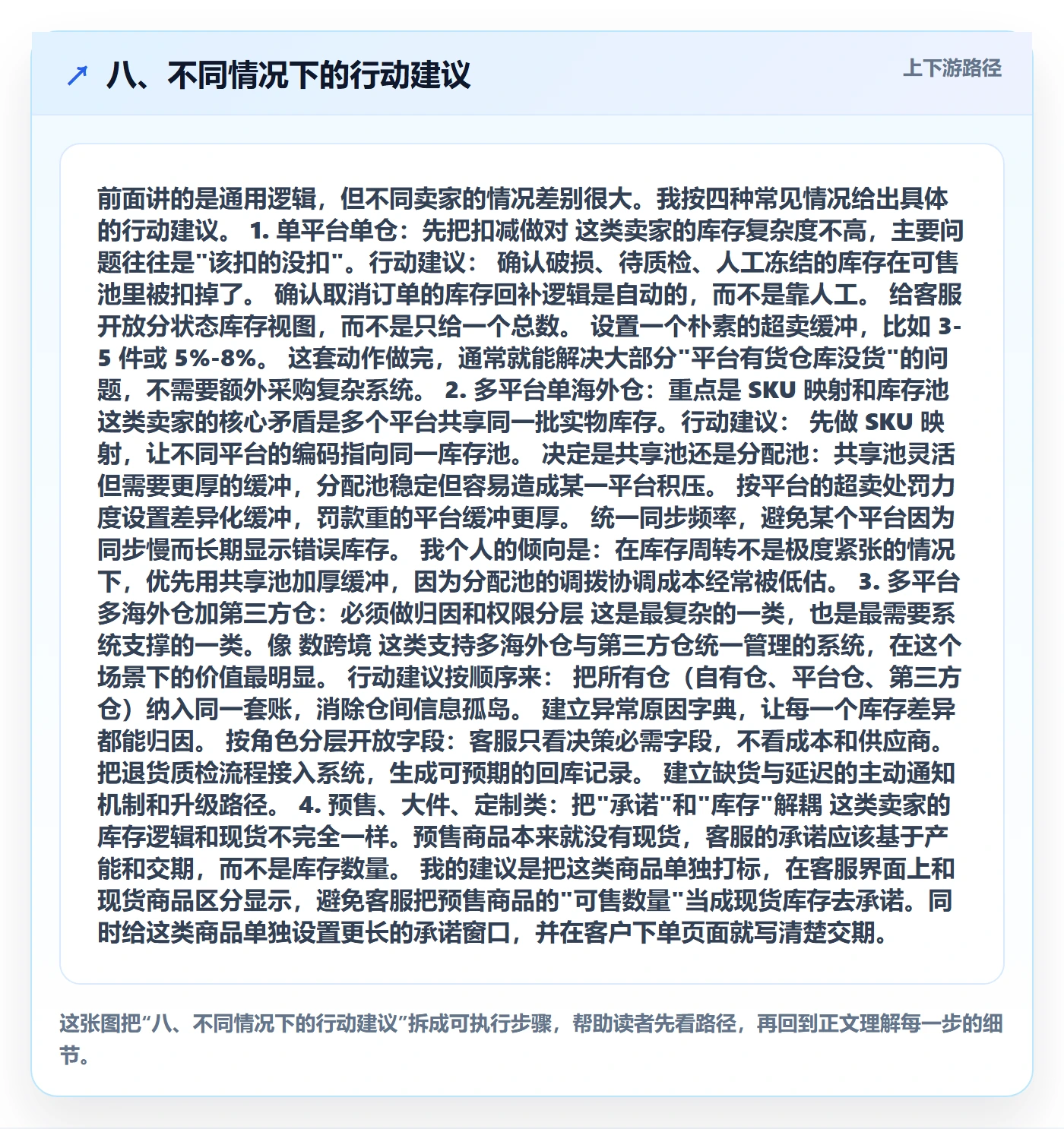 八、不同情况下的行动建议