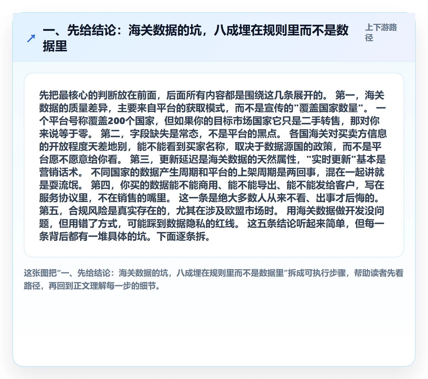 一、先给结论：海关数据的坑，八成埋在规则里而不是数据里