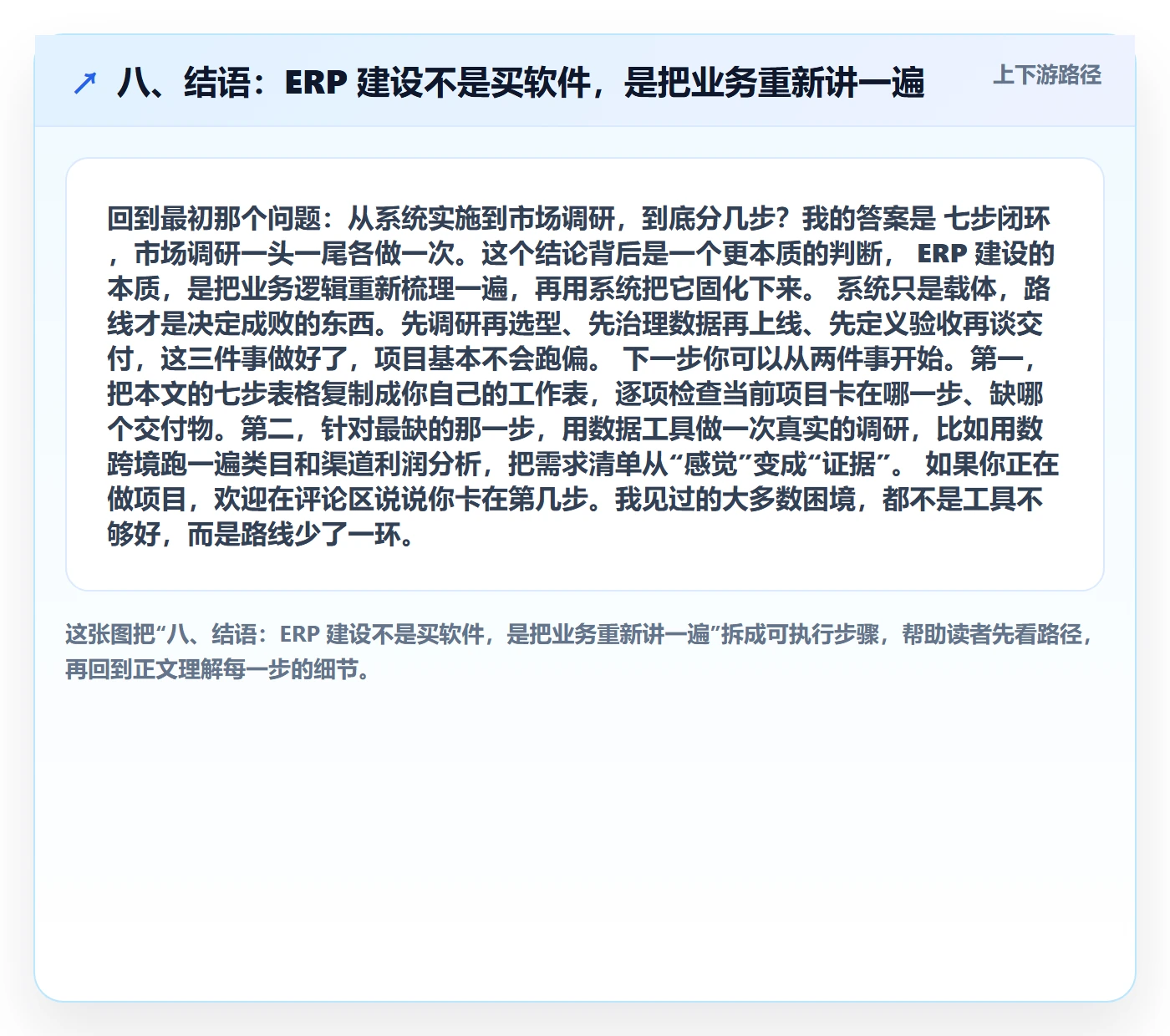 八、结语：ERP 建设不是买软件，是把业务重新讲一遍