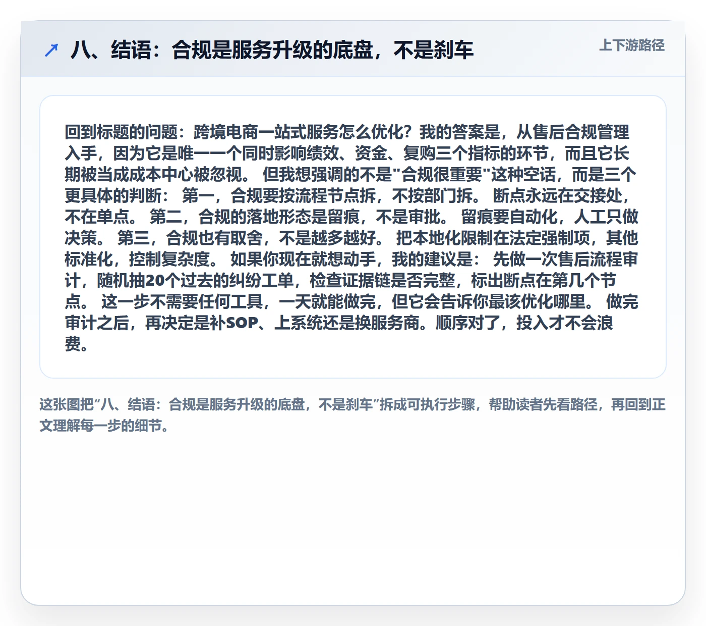 八、结语：合规是服务升级的底盘，不是刹车