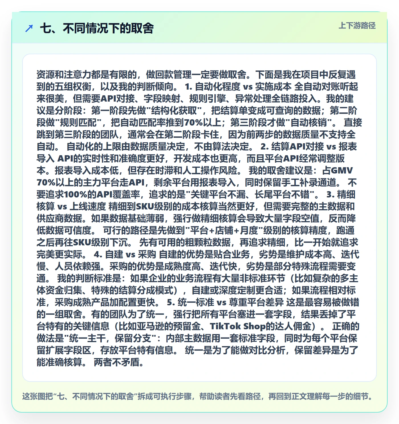 七、不同情况下的取舍