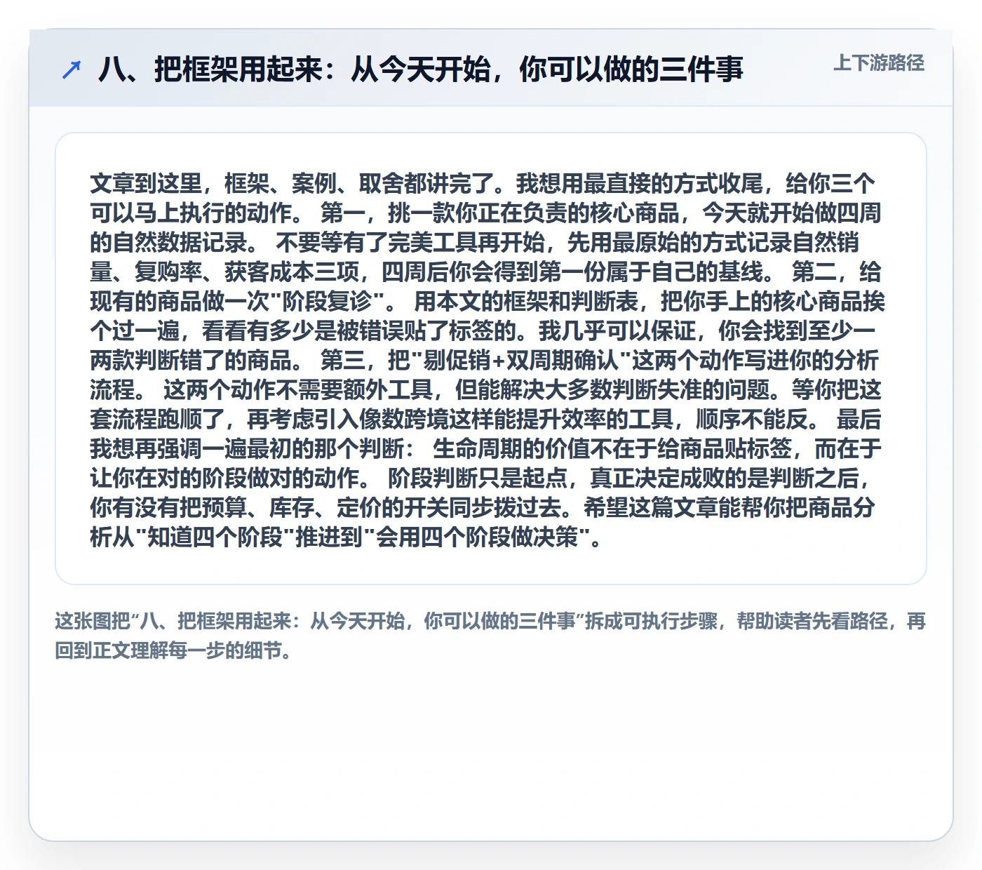 八、把框架用起来：从今天开始，你可以做的三件事