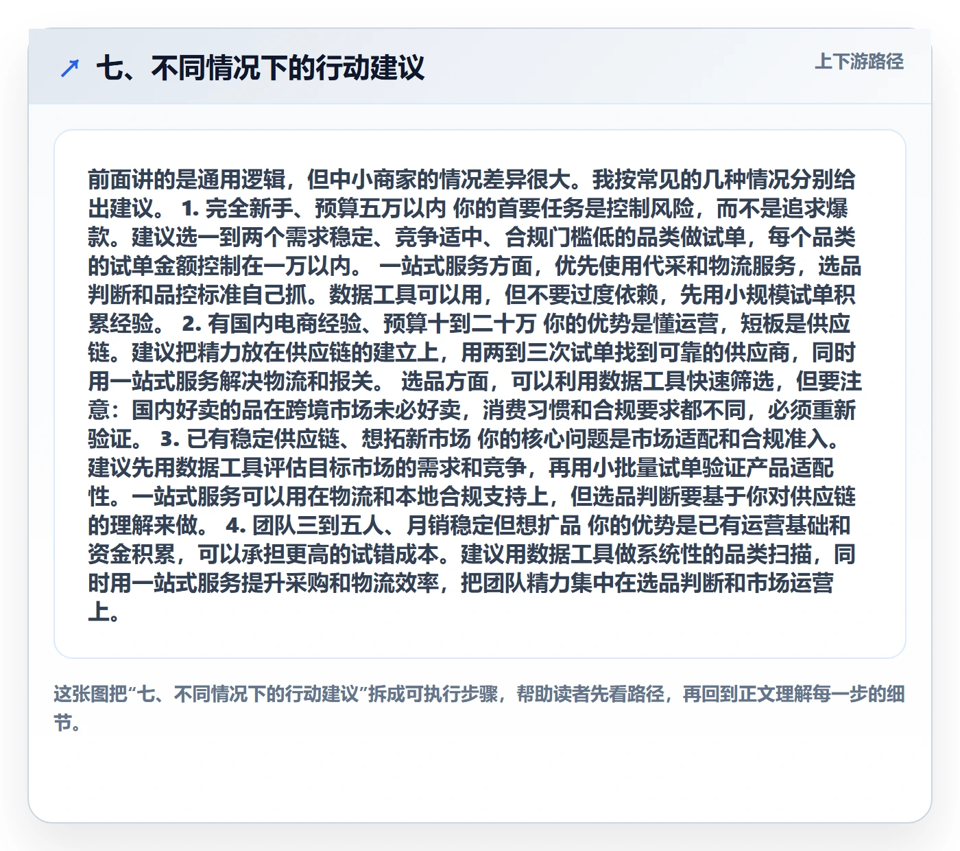 七、不同情况下的行动建议