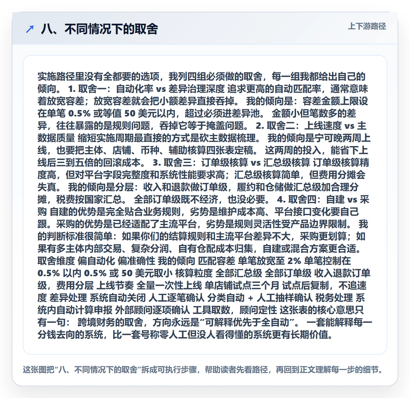 八、不同情况下的取舍
