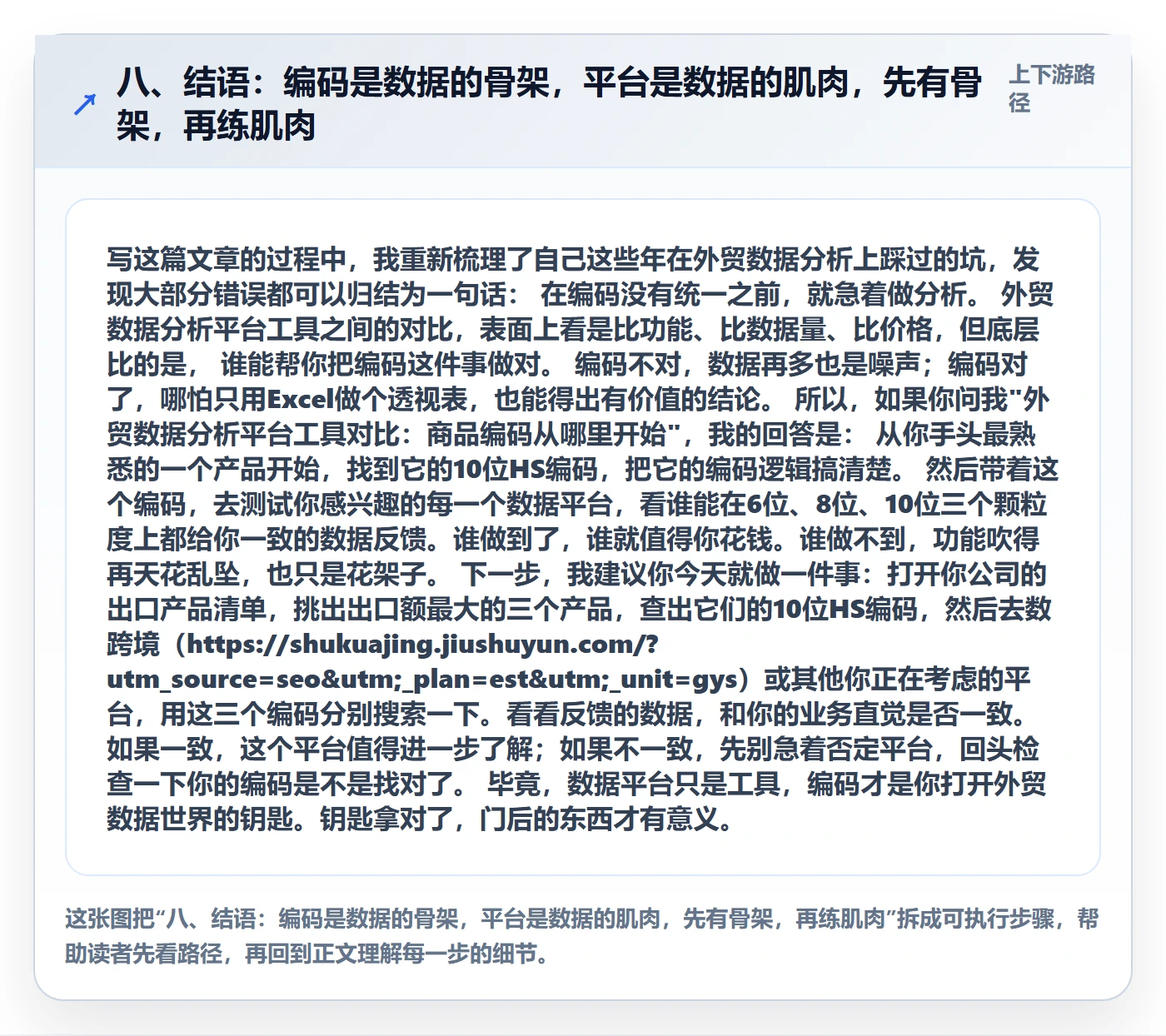 八、结语：编码是数据的骨架，平台是数据的肌肉，先有骨架，再练肌肉