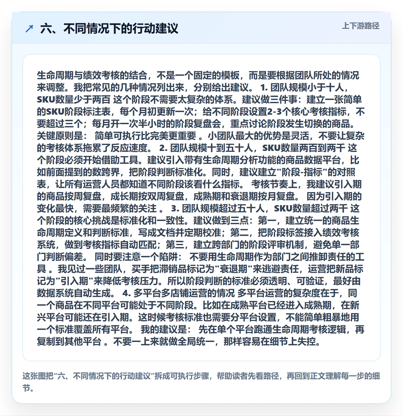 六、不同情况下的行动建议