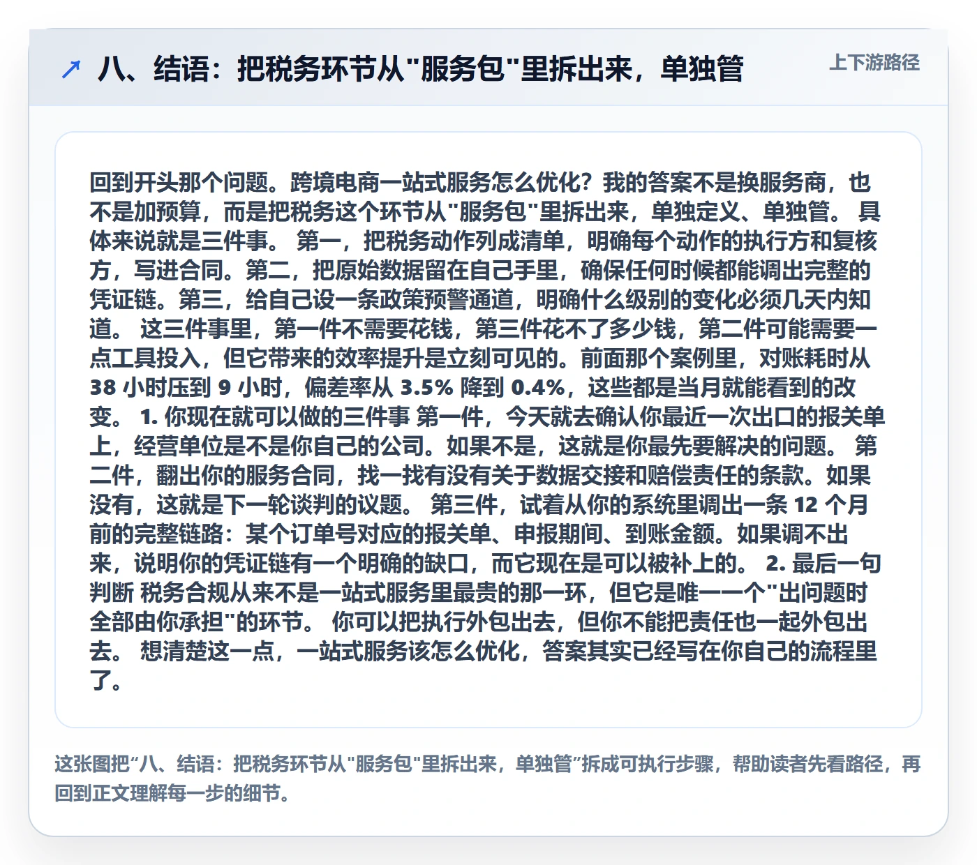八、结语：把税务环节从"服务包"里拆出来，单独管