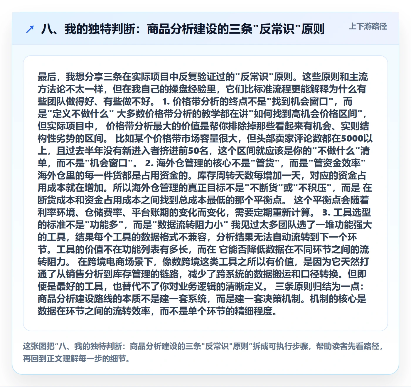 八、我的独特判断：商品分析建设的三条"反常识"原则