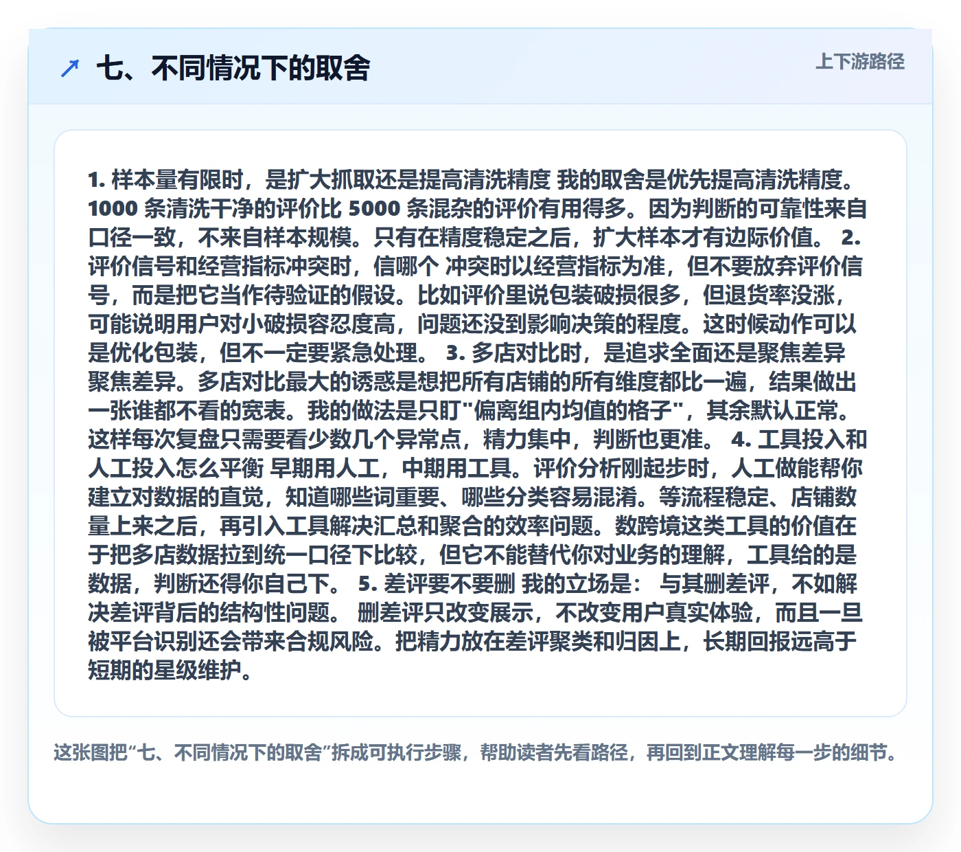 七、不同情况下的取舍