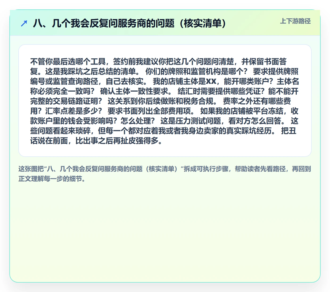 八、几个我会反复问服务商的问题（核实清单）