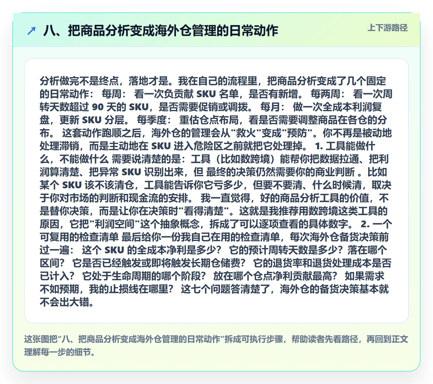 八、把商品分析变成海外仓管理的日常动作