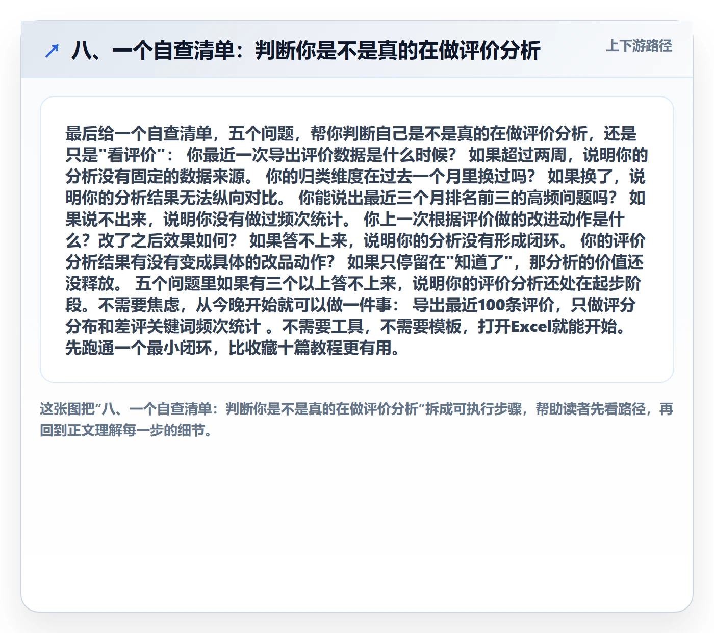 八、一个自查清单：判断你是不是真的在做评价分析