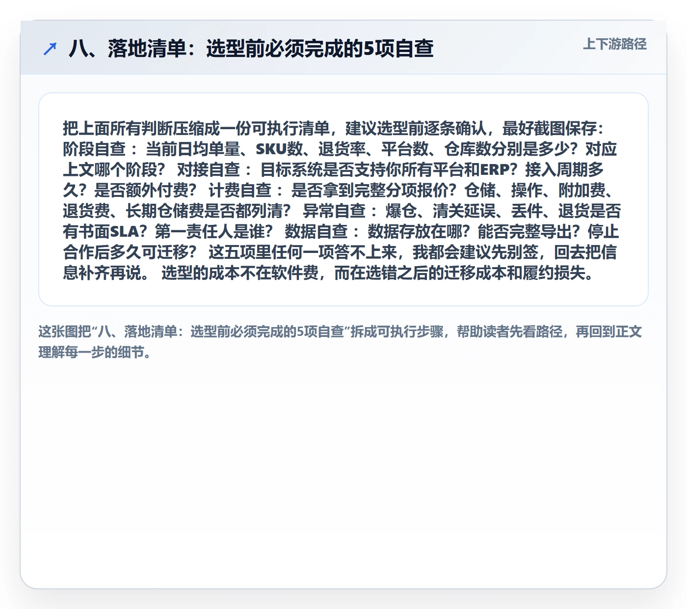 八、落地清单：选型前必须完成的5项自查